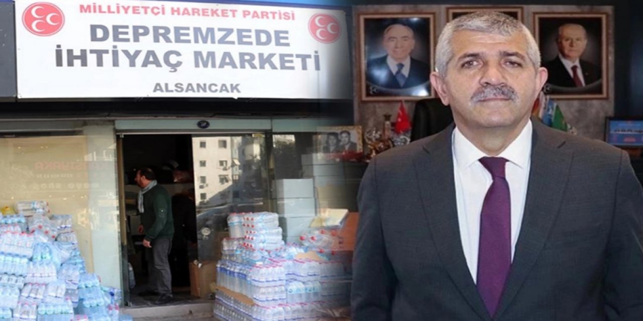 MHP İzmir Teşkilatı Depremzedelere 5 İlçede ücretsiz market kurdu