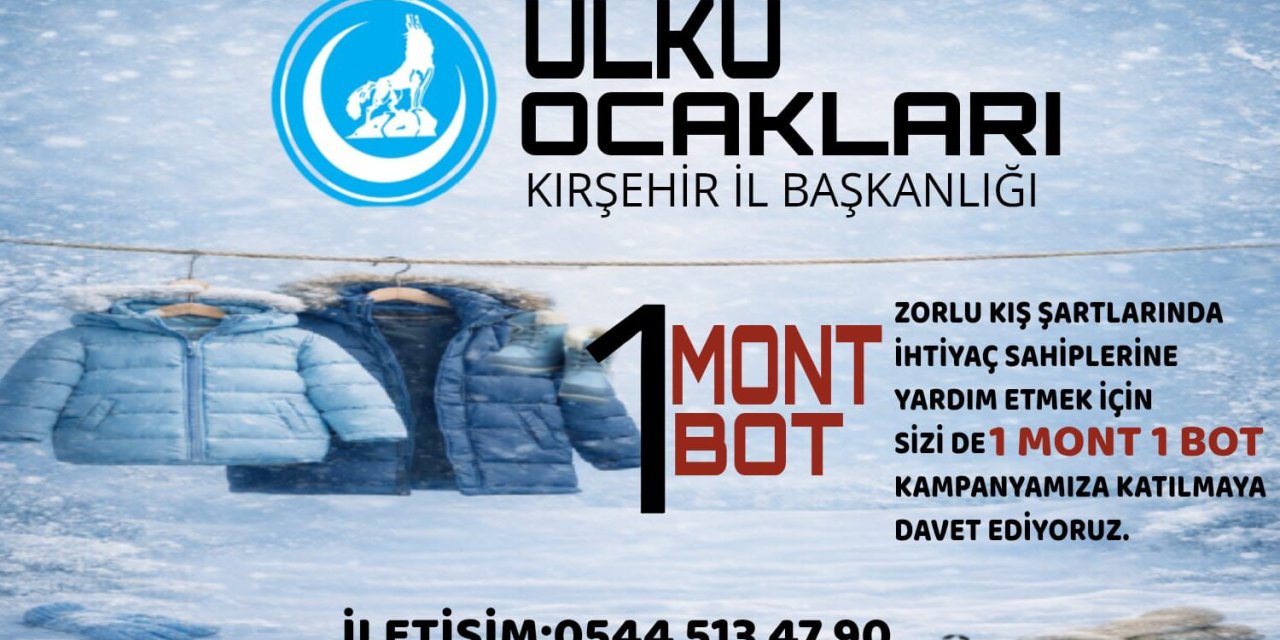 Kırşehir Ülkü Ocakları’ndan “1 Mont 1 Bot” Yardım Kampanyası