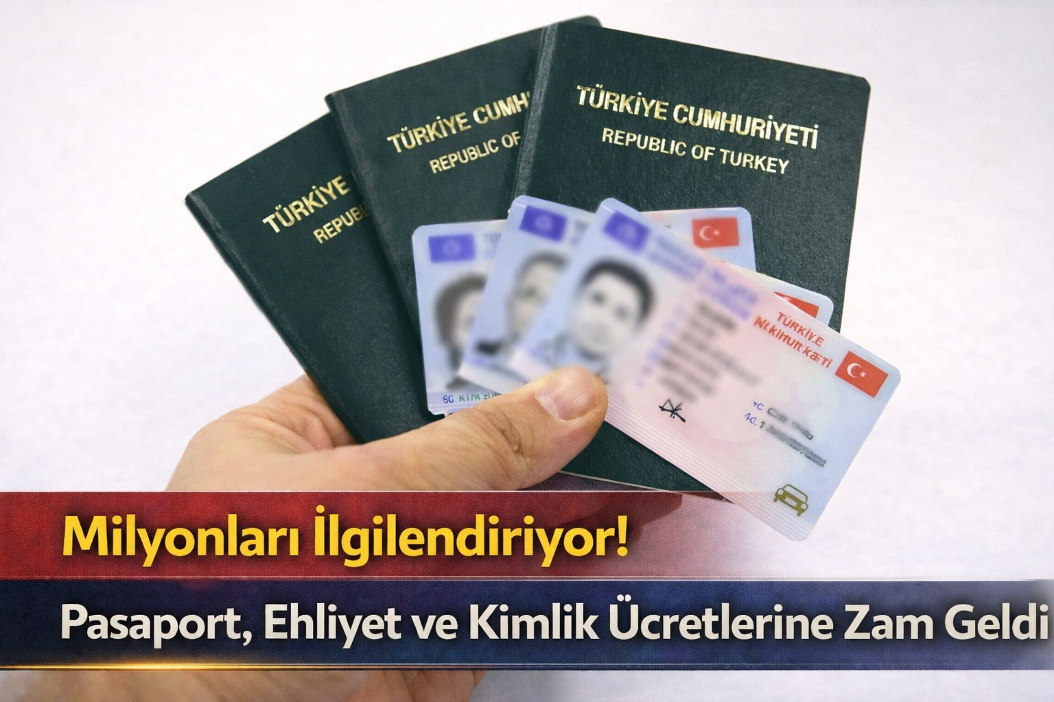 Milyonları İlgilendiriyor! Pasaport, Ehliyet ve Kimlik Ücretlerine Zam