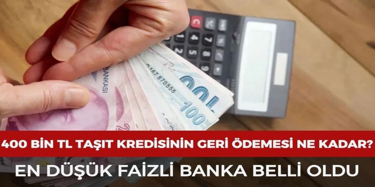 400 Bin TL Taşıt Kredisi İçin En Düşük Faiz Veren Banka Açıklandı