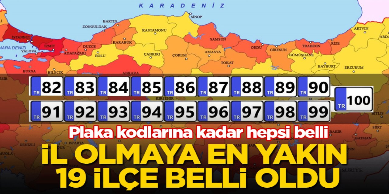 Türkiye’de İl Olması Beklenen 19 İlçe Belli Oldu: İşte Yeni Plakalar