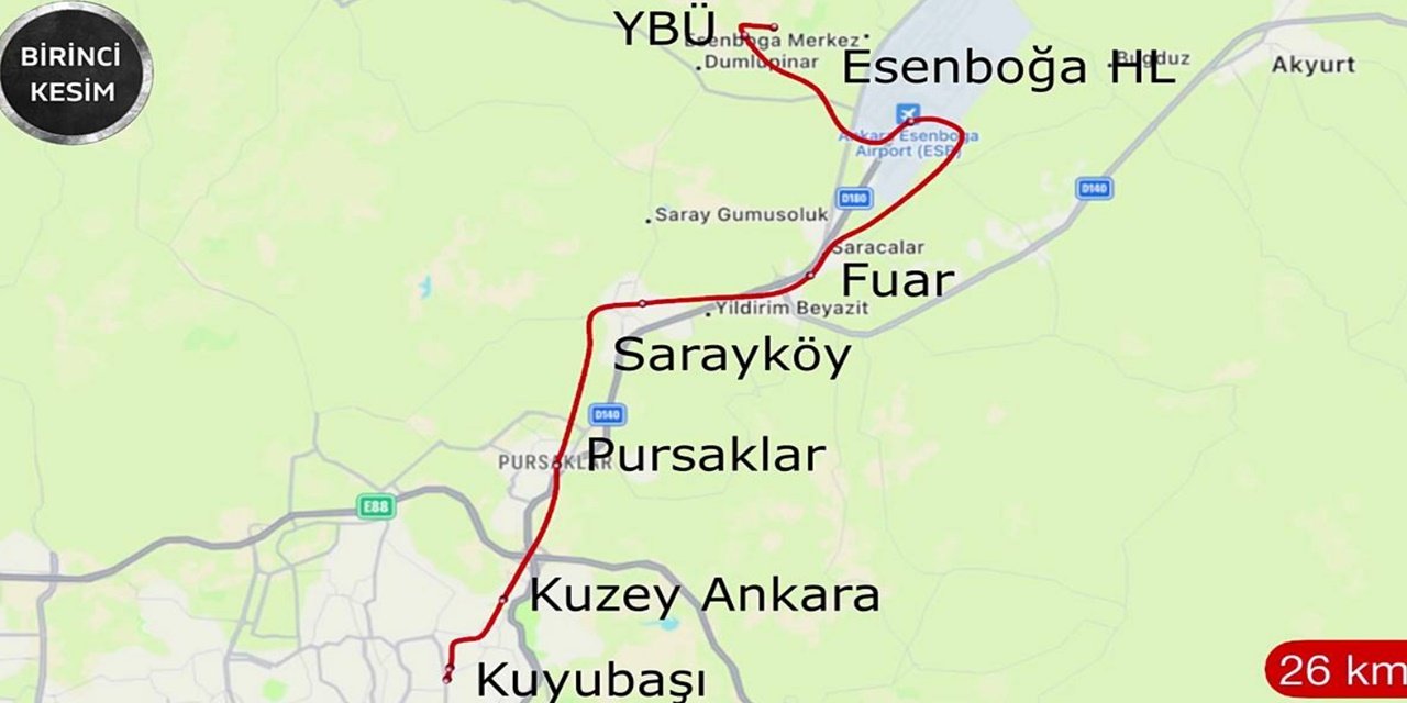 Esenboğa Havalimanı Metro Projesi 30 Haziran'da İhaleye Çıkıyor
