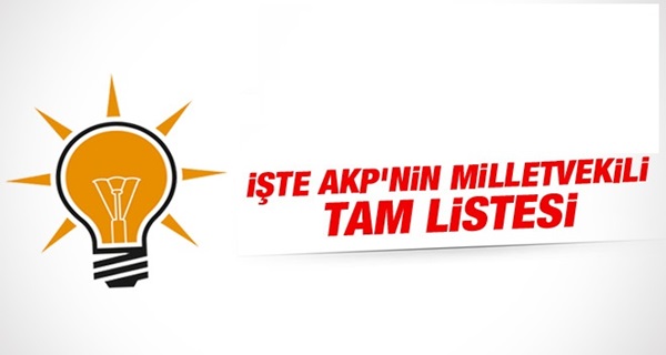 İşte AK Parti'nin Milletvekili Aday Listesi