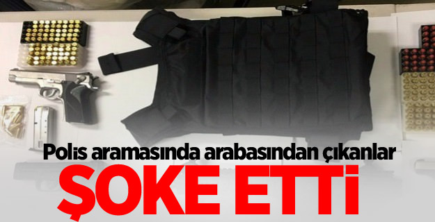 Polis aramasında arabasından çıkanlar şoke etti