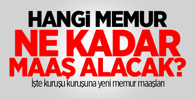 İşte kuruşu kuruşuna yeni memur maaşları