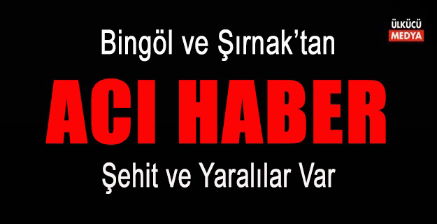 Bingöl ve Şırnak'tan Acı Haber: Şehit ve Yaralılar Var