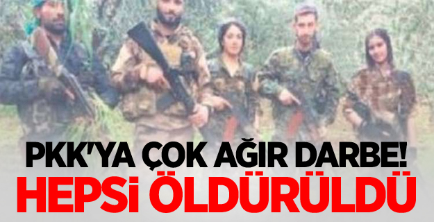 PKK'ya çok ağır darbe! Hepsi öldürüldü